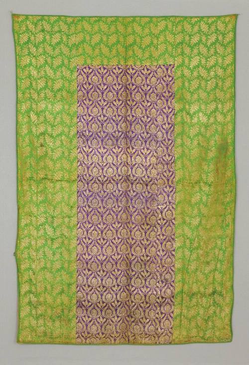 Cover, gold on satin ground