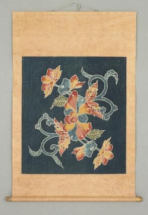 Wrapping cloth (uchikui) mounted as a hanging scroll