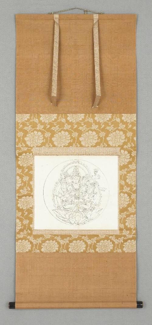 Drawing: Vajrasattva (Representative of all the Buddhas) and four bodhisattvas