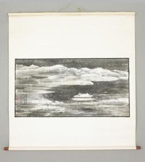 Large Winter Landscape Hanging Scroll