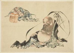 Hotei and Asahina Saburo Reclining (two sketches)