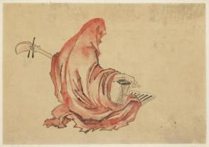 Daruma Playing a Shamisen