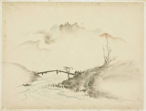 Landscape with Farmer Crossing Bridge
