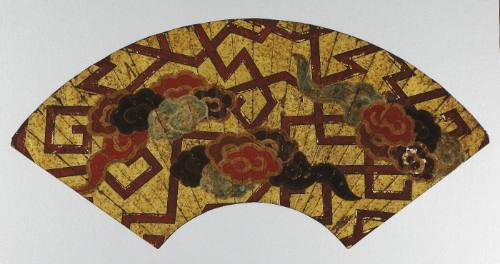 Old Kyogen Fan; Cloud pattern