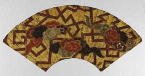 Old Kyogen Fan; Cloud pattern