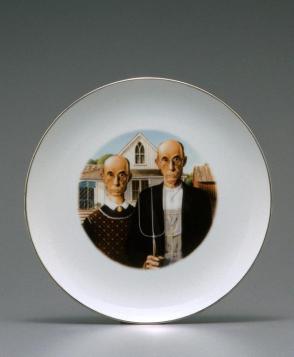 Look Alikes from the set of four dinner plates, "American Gothic"