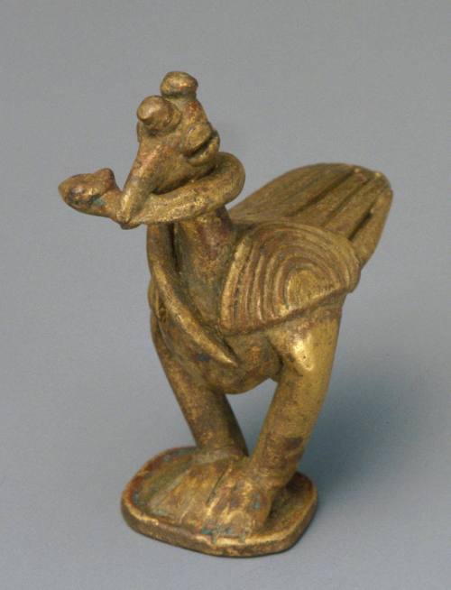 Gold weight:  bird and snake