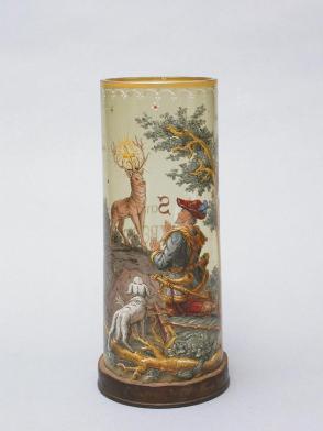 Enameled beaker:  Vision of St. Hubert