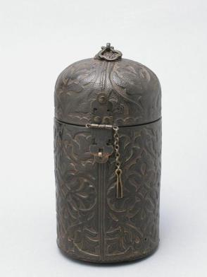 Cylindrical box with domed cover