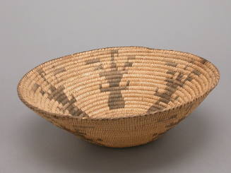 Basketry bowl with flaring sides: birds