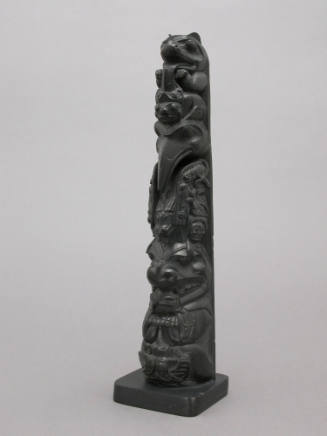 Argillite model totem pole