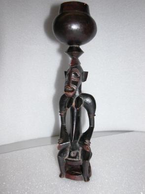 Seated Female Figure with Bowl on Head:  Sandogo Society Divination Figure
