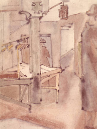View of Empty Stalls with Coathangers