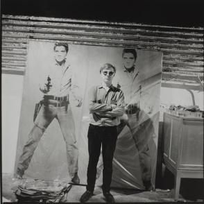 Warhol with Elvis Painting