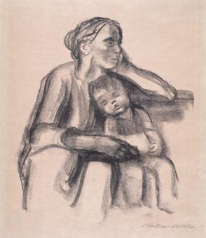 Arbeitsfrau mit Schlafendem Jungen (Working Class Woman with Sleeping Boy)