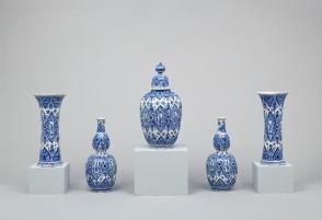 Garniture of five vases