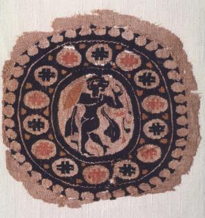 Tapestry roundel, dancing figure