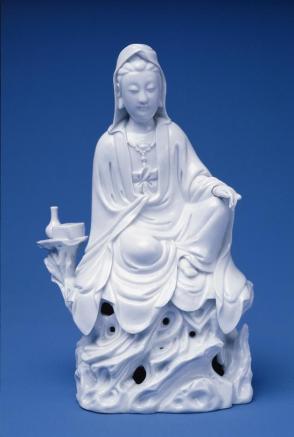 Guanyin seated on rocks