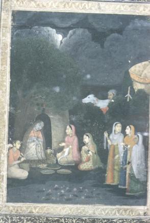 Mughal Miniature: Night Scene
