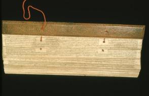 Palm leaf manuscript of a sacred text