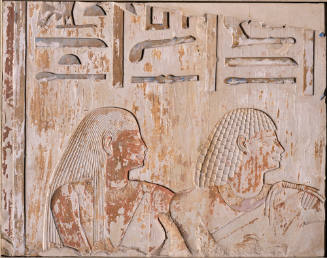 Relief of Montuemhet and his wife Shepenmut