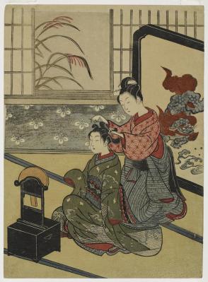 Autumn Moon of the Mirror Stand (Kyodai no shugetsu), from the series Eight Parlor Views (Zashiki hakkei)