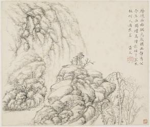 Landscape, Human Figures, and Flowers