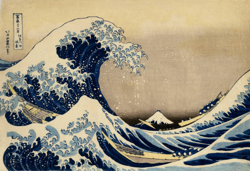 絵画 Cool Waters In the Well of the Wave off Kanagawa, from the series Thirty-six