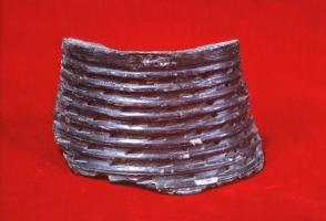 Black pottery shard; side of vessel