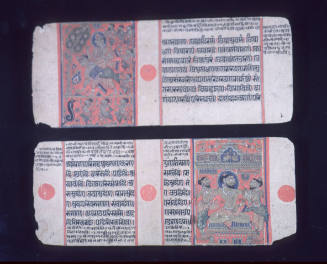 Miniature of Jain Kalpa sutra; Mahavira scenes