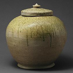 Green jar with cover