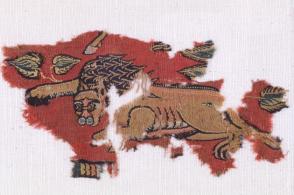 Tapestry fragment, lion