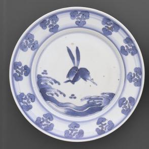 Plate with design of 'Hare on Waves'