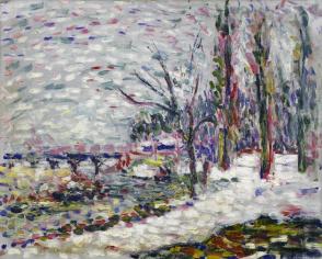 Winter Landscape on the Banks of the Seine