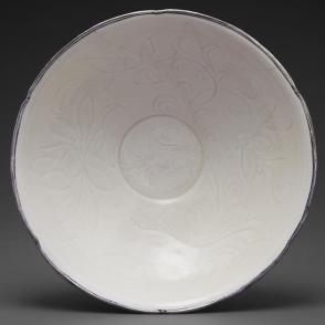 Bowl with lotus blossom spray