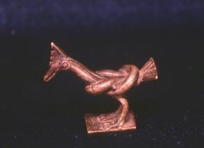 Bird in a Magic Knot:  Clock Bird Gold Weight (Sankasfa)