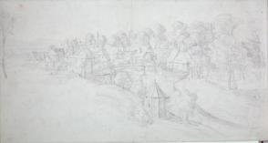 Landscape with Village, Mill, Pond and Trees