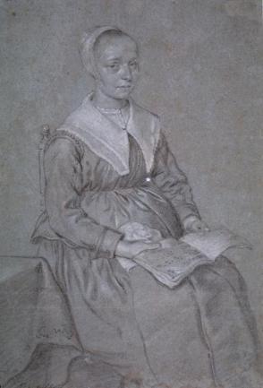Young Woman Holding a Book of Music