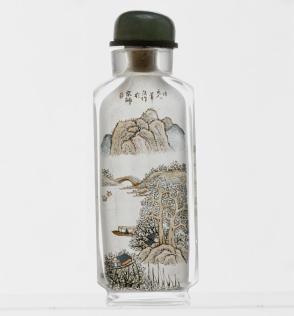 Inside-painted snuff bottle with landscape