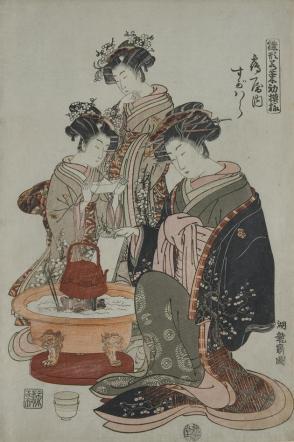 Sugawara of the Tsuruya House with Two Attendants, from the series Models for Fashion
