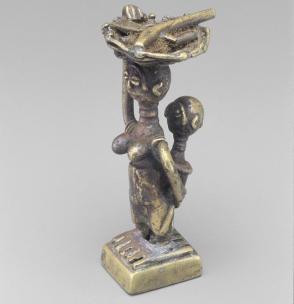 Gold weight:  mother and child