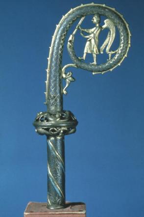 Crozier with Saint Michael slaying the dragon