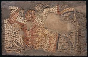 Mosaic from the House of Menander with figure