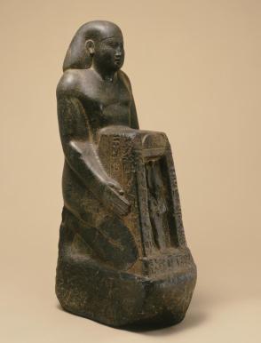 Figure of Pawenhatef with naos (shrine of Osiris)
