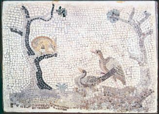Mosaic:  Two Birds, Rabbit in Tree