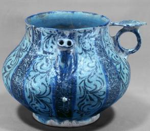 Turquoise Blue Ewer with Black Underpainting
