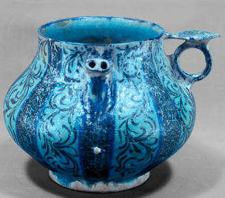 Turquoise Blue Ewer with Black Underpainting