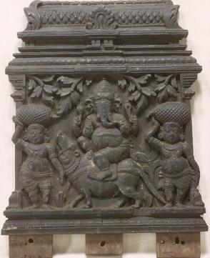 Panel for book rest; Ganesha & Karttikeya