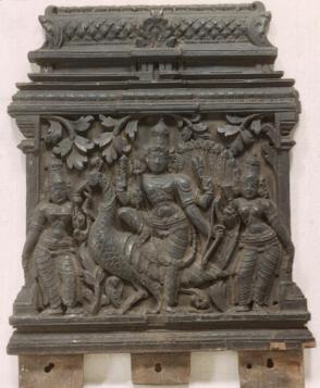 Panel for book rest; Ganesha & Karttikeya