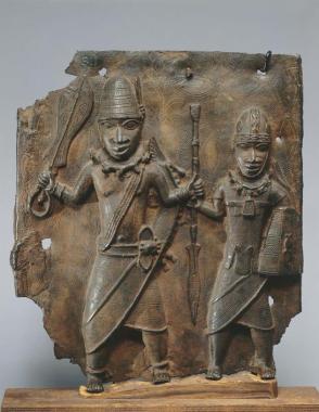 Plaque: Chief with warrior
